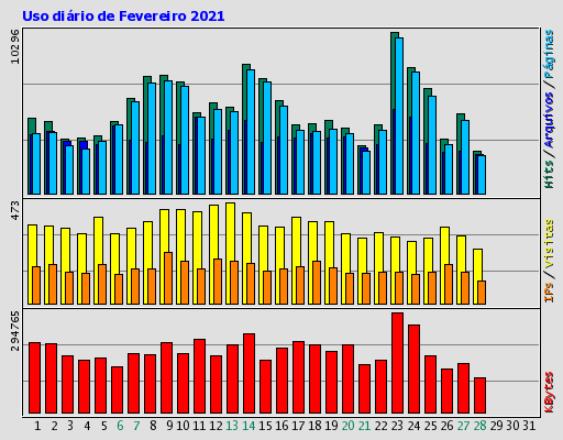 Uso diário de Fevereiro 2021