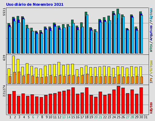 Uso diário de Novembro 2021