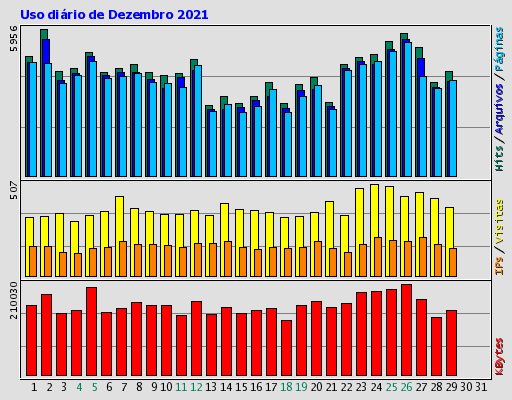 Uso diário de Dezembro 2021